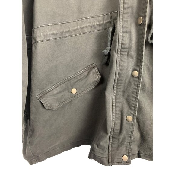 Lucky Brand XL Gray Hooded Jacket With Snap Closures & Pockets - Picture 4 of 6